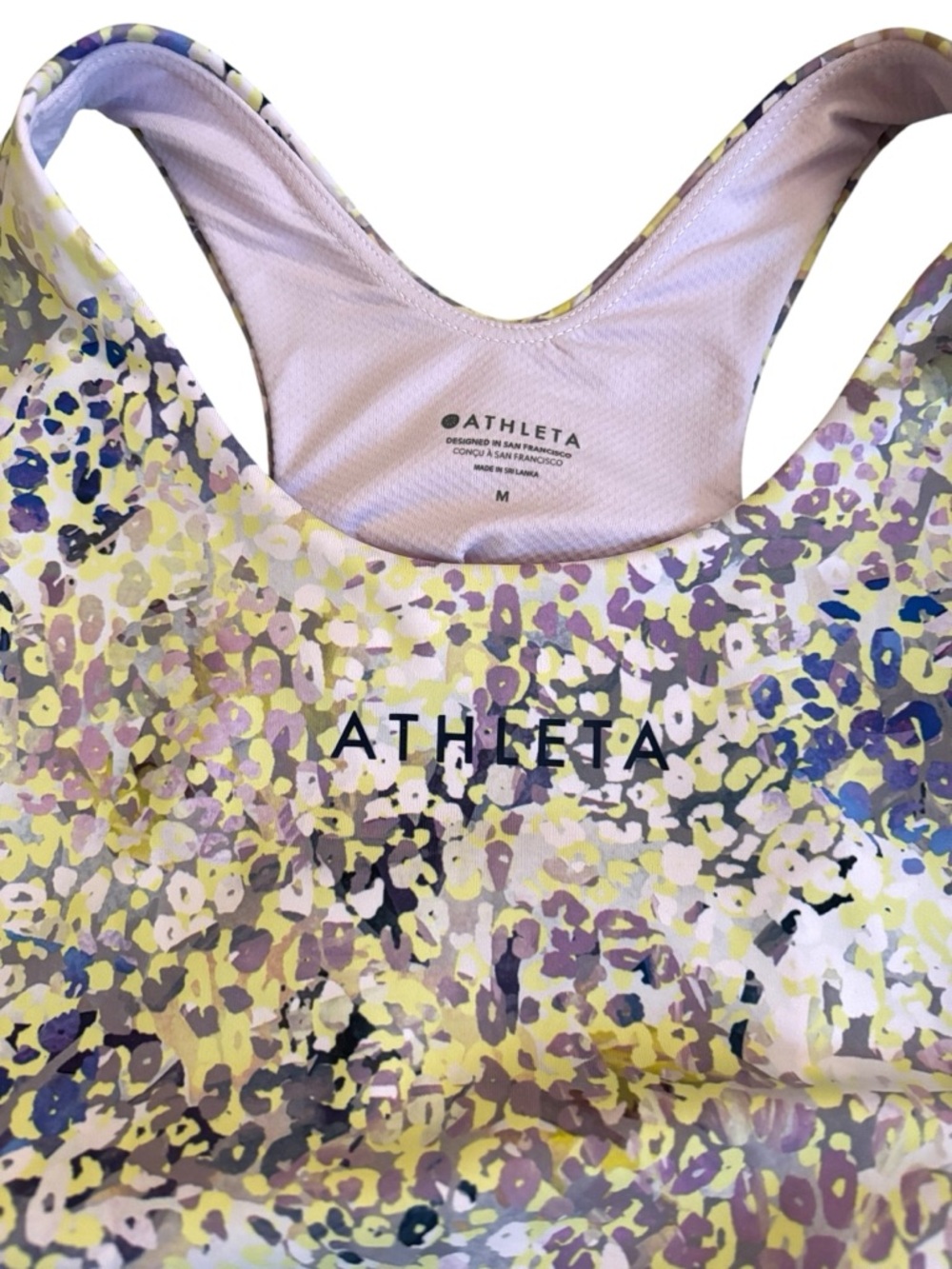 ATHLETA CONSCIOUS CROP SPORTS BRA  PRINT M - Picture 3 of 4